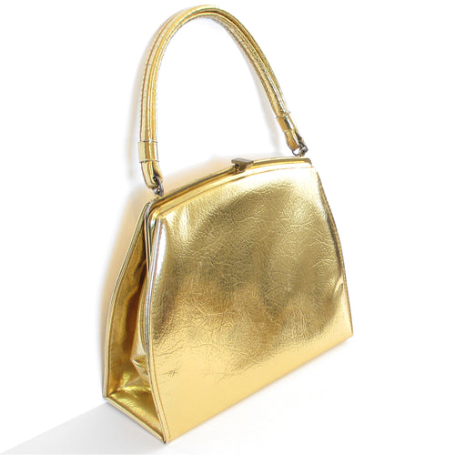 Vintage Mid century Theodor of California gold lamé purse