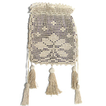 Load image into Gallery viewer, Antique Victorian or Edwardian Crochet Reticule with Dangling Tassels
