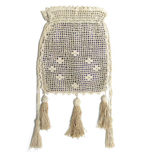 Load image into Gallery viewer, Backside of Antique Crochet Drawstring Reticule
