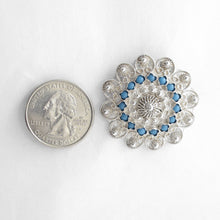 Load image into Gallery viewer, Size of Antique Canetille Filigree 950 Silver Dome Brooch
