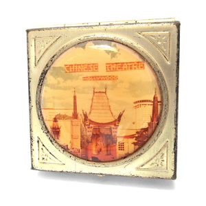  Art Deco Era Grauman's Chinese Theater Hollywood Souvenir Compact PillBox