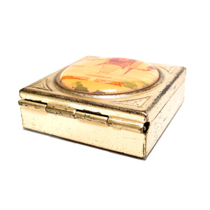 Art Deco 1920s Grauman's Chinese Theatre Pillbox Compact