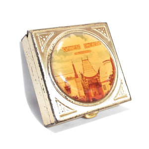  Hollywood Art Deco Era Grauman's Chinese Theater Souvenir Compact PillBox