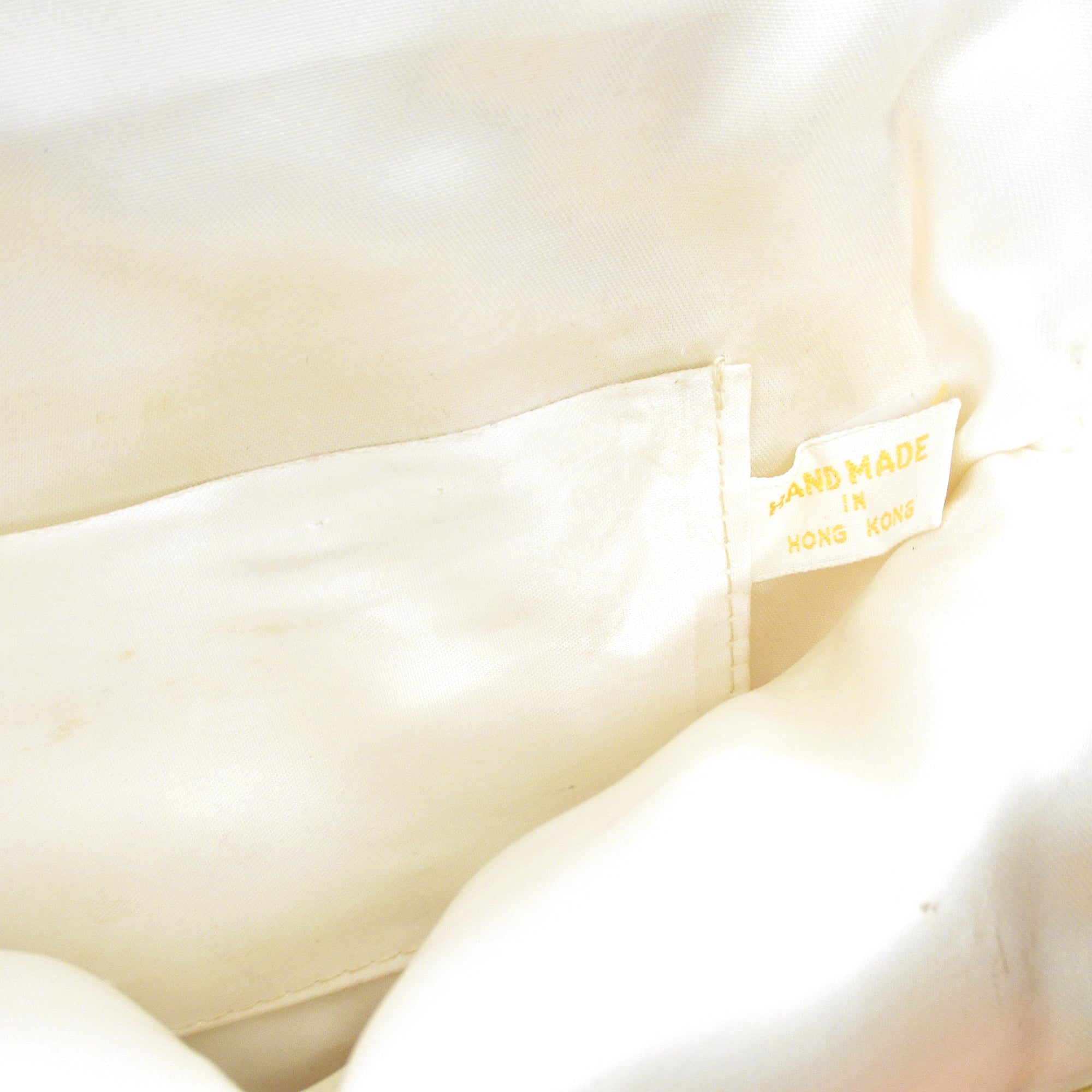 Circa 1950s Hong Kong Made Sequin Beaded White Purse