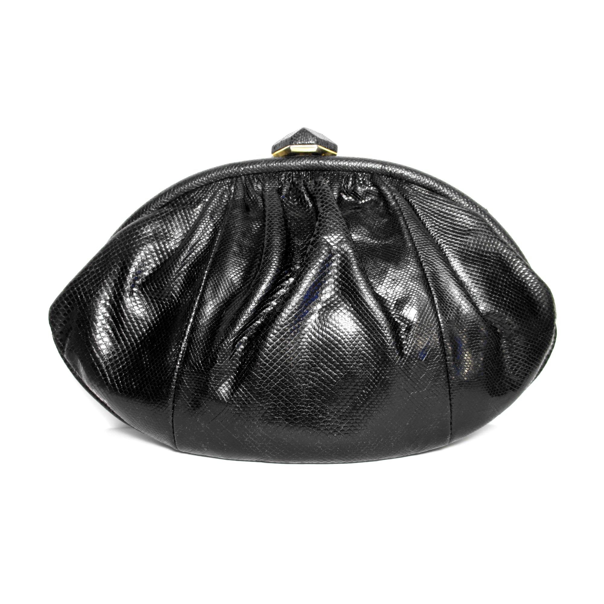 Vintage 1950s 60s Black Wool Felt Purse Kelly Bag Handbag 