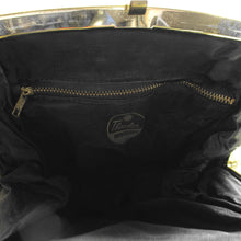 Load image into Gallery viewer, Vintage Mid century Theodor of California gold lamé purse signature
