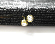 Load image into Gallery viewer, Rhinestone Kiss Lock Closure on Vintage Walborg Beaded Clutch
